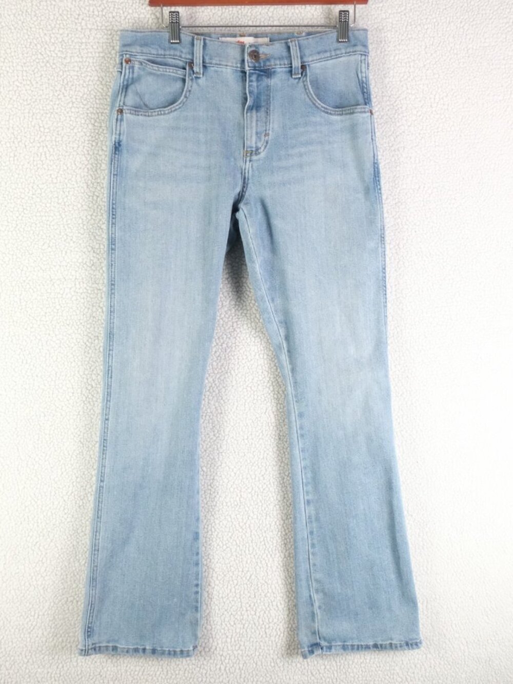 Wrangler Jeans Mens 32X31 Blue Slim Boot 77 Light Wash Lightweight Stretch